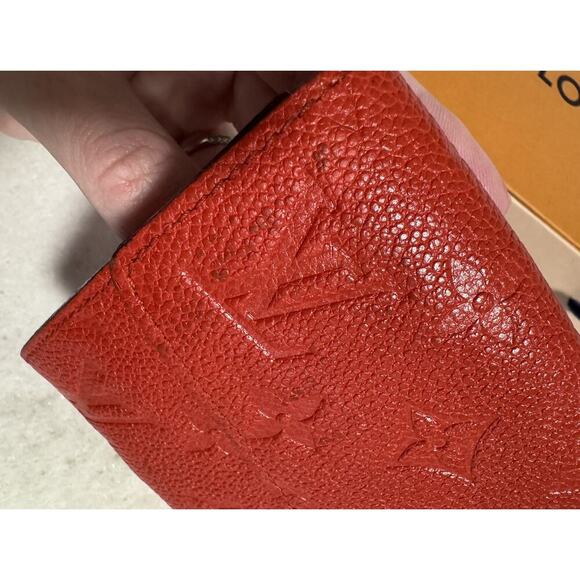 Auth. Louis Vuitton Monogram Red Empreinte Curieuse Long Wallet Box Dust Bag - Picture 12 of 16